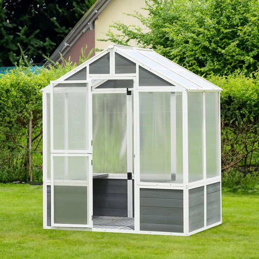 76''x48''x86'' Polycarbonate Greenhouse, Walk-in Outdoor Plant Gardening Greenhouse for Patio Backyard Lawn - FurniFindUSA