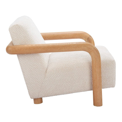 36" White And Natural Upholstered Arm Chair HomeRoots