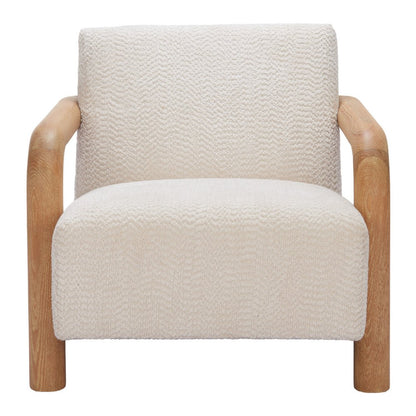 36" White And Natural Upholstered Arm Chair HomeRoots