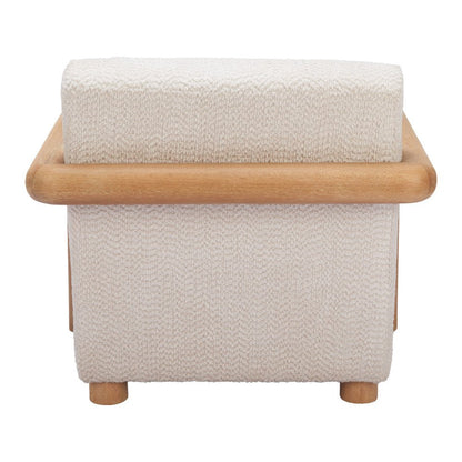36" White And Natural Upholstered Arm Chair HomeRoots