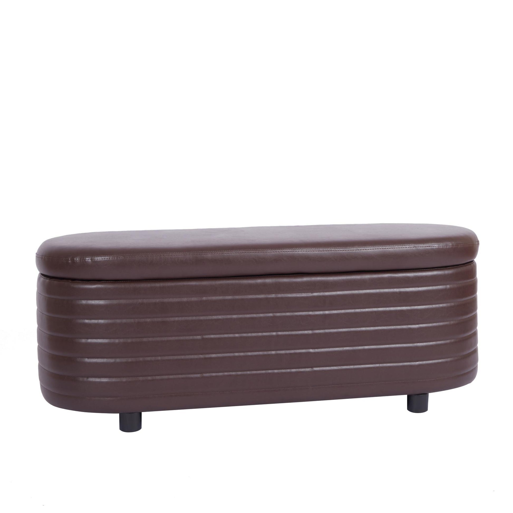 Multi-functional storage PU material sofa stool. - FurniFindUSA