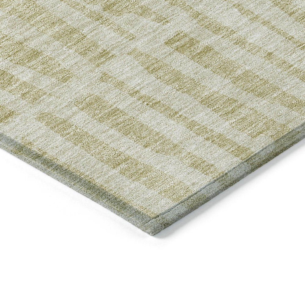 10' X 14' Beige And Tan Striped Washable Indoor Outdoor Area Rug HomeRoots