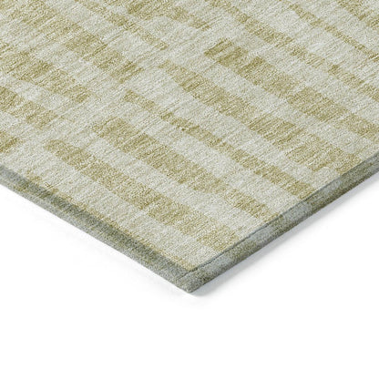 10' X 14' Beige And Tan Striped Washable Indoor Outdoor Area Rug HomeRoots