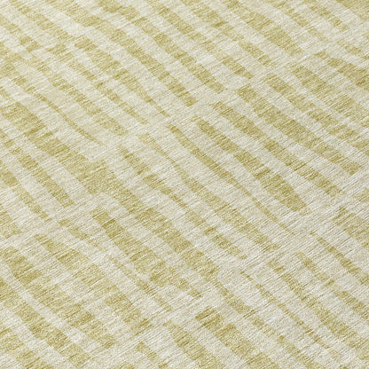 10' X 14' Beige And Tan Striped Washable Indoor Outdoor Area Rug