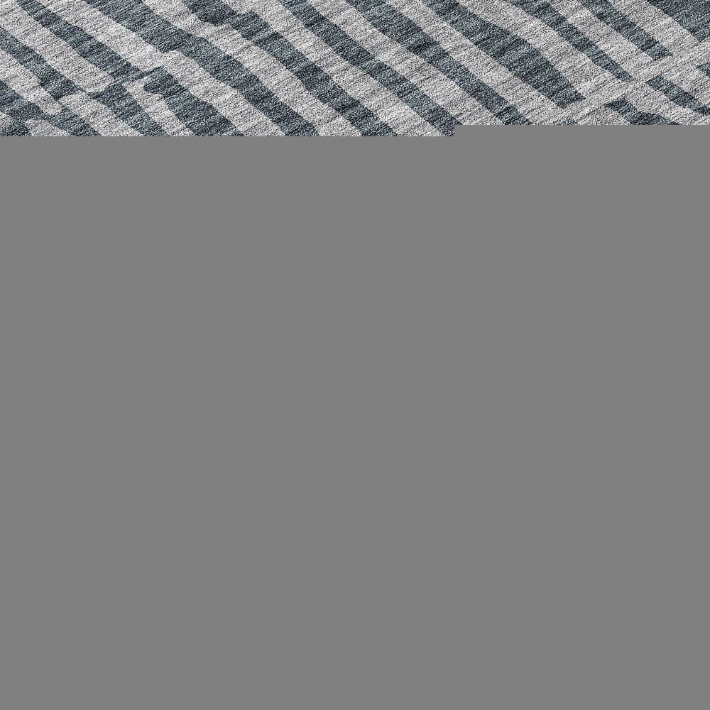 3' X 5' Charcoal And Gray Striped Washable Indoor Outdoor Area Rug — view 11