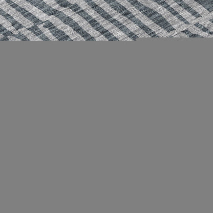 3' X 5' Charcoal And Gray Striped Washable Indoor Outdoor Area Rug HomeRoots