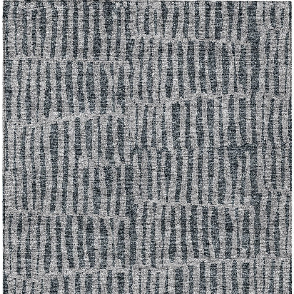 3' X 5' Charcoal And Gray Striped Washable Indoor Outdoor Area Rug — view 15