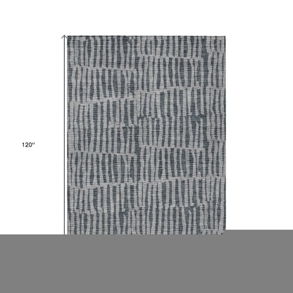 3' X 5' Charcoal And Gray Striped Washable Indoor Outdoor Area Rug HomeRoots