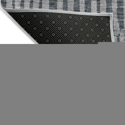 3' X 5' Charcoal And Gray Striped Washable Indoor Outdoor Area Rug HomeRoots