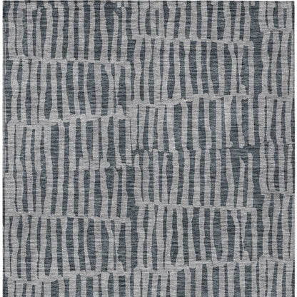 3' X 5' Charcoal And Gray Striped Washable Indoor Outdoor Area Rug HomeRoots
