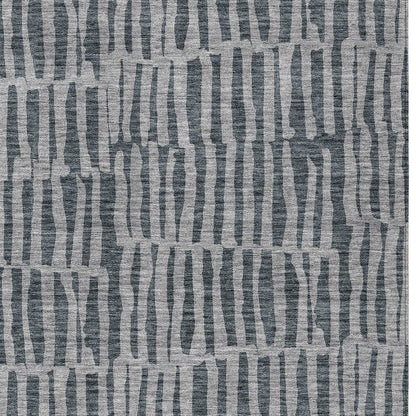 3' X 5' Charcoal And Gray Striped Washable Indoor Outdoor Area Rug HomeRoots