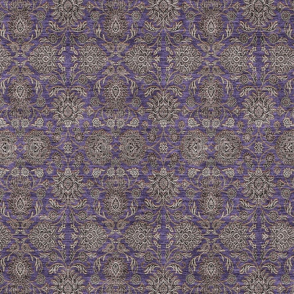8' X 10' Purple Beige And Taupe Floral Washable Indoor Outdoor Area Rug — view 10