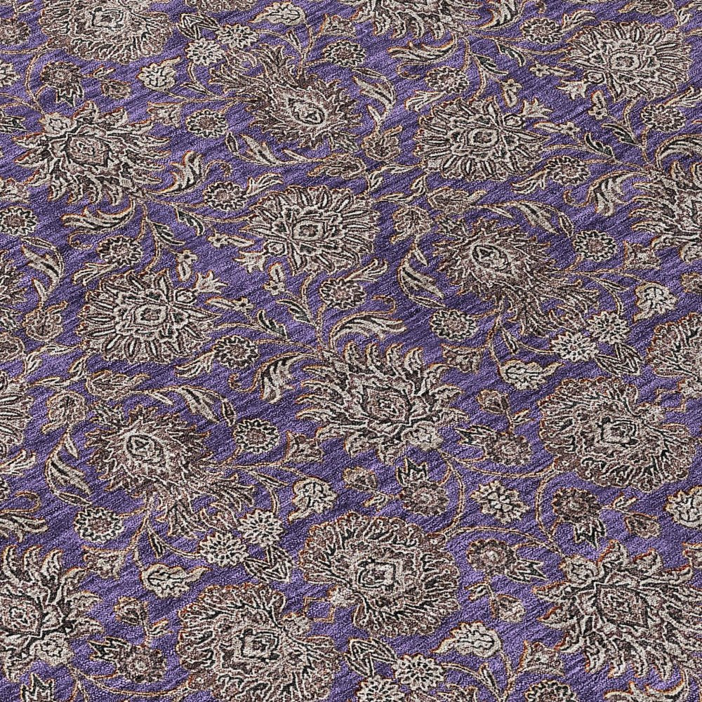 8' X 10' Purple Beige And Taupe Floral Washable Indoor Outdoor Area Rug — view 9
