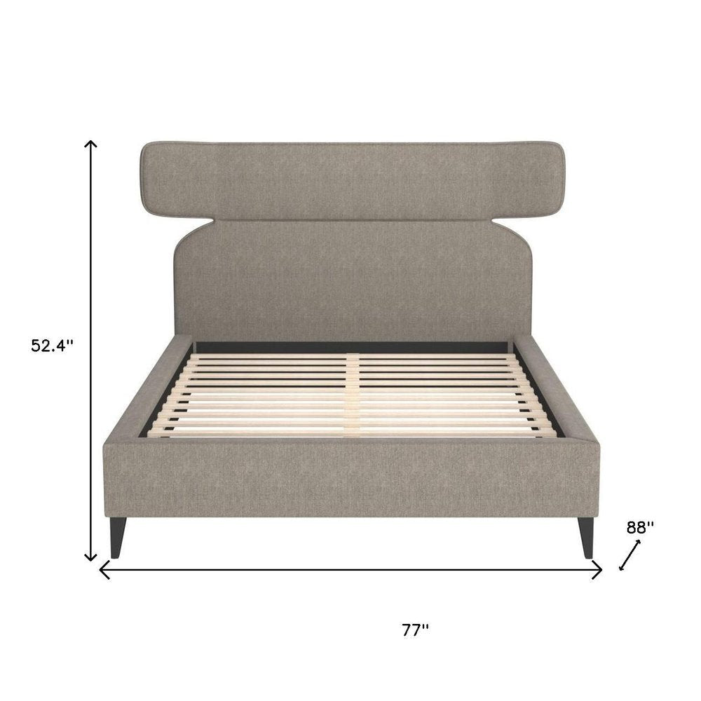 Brown Solid Wood And Upholstery Queen Bed Frame HomeRoots
