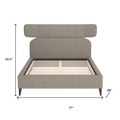 Brown Solid Wood And Upholstery Queen Bed Frame HomeRoots