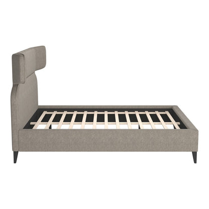 Brown Solid Wood And Upholstery Queen Bed Frame HomeRoots