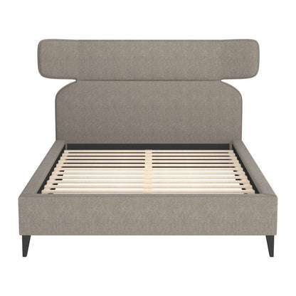 Brown Solid Wood And Upholstery Queen Bed Frame HomeRoots