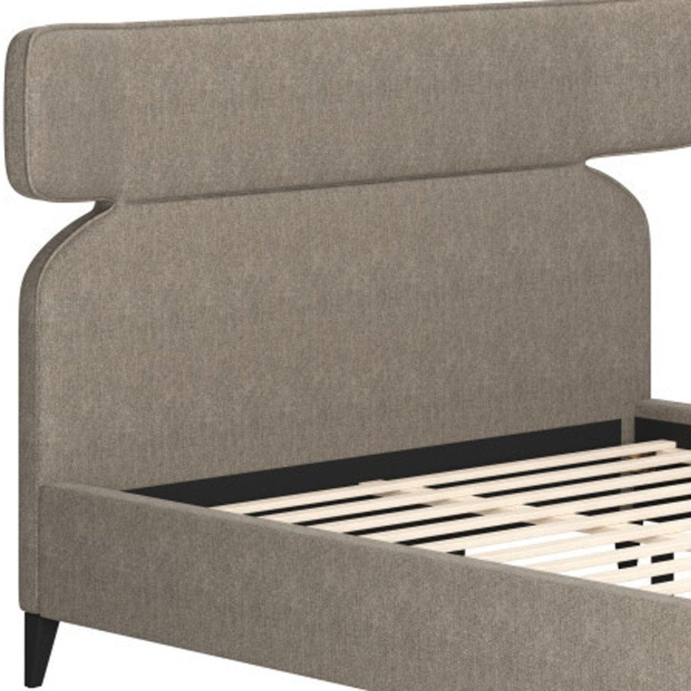 Brown Solid Wood And Upholstery Queen Bed Frame HomeRoots