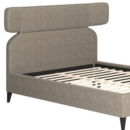 Brown Solid Wood And Upholstery Queen Bed Frame HomeRoots