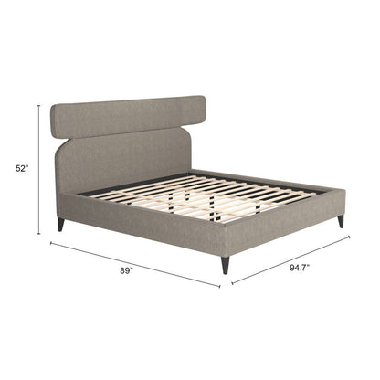 Brown Solid Wood And Upholstery King Bed Frame HomeRoots