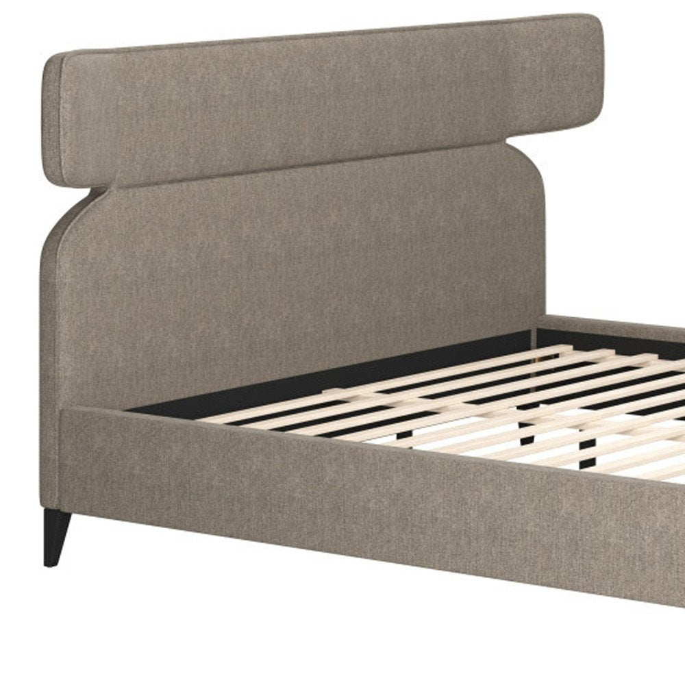 Brown Solid Wood And Upholstery King Bed Frame HomeRoots
