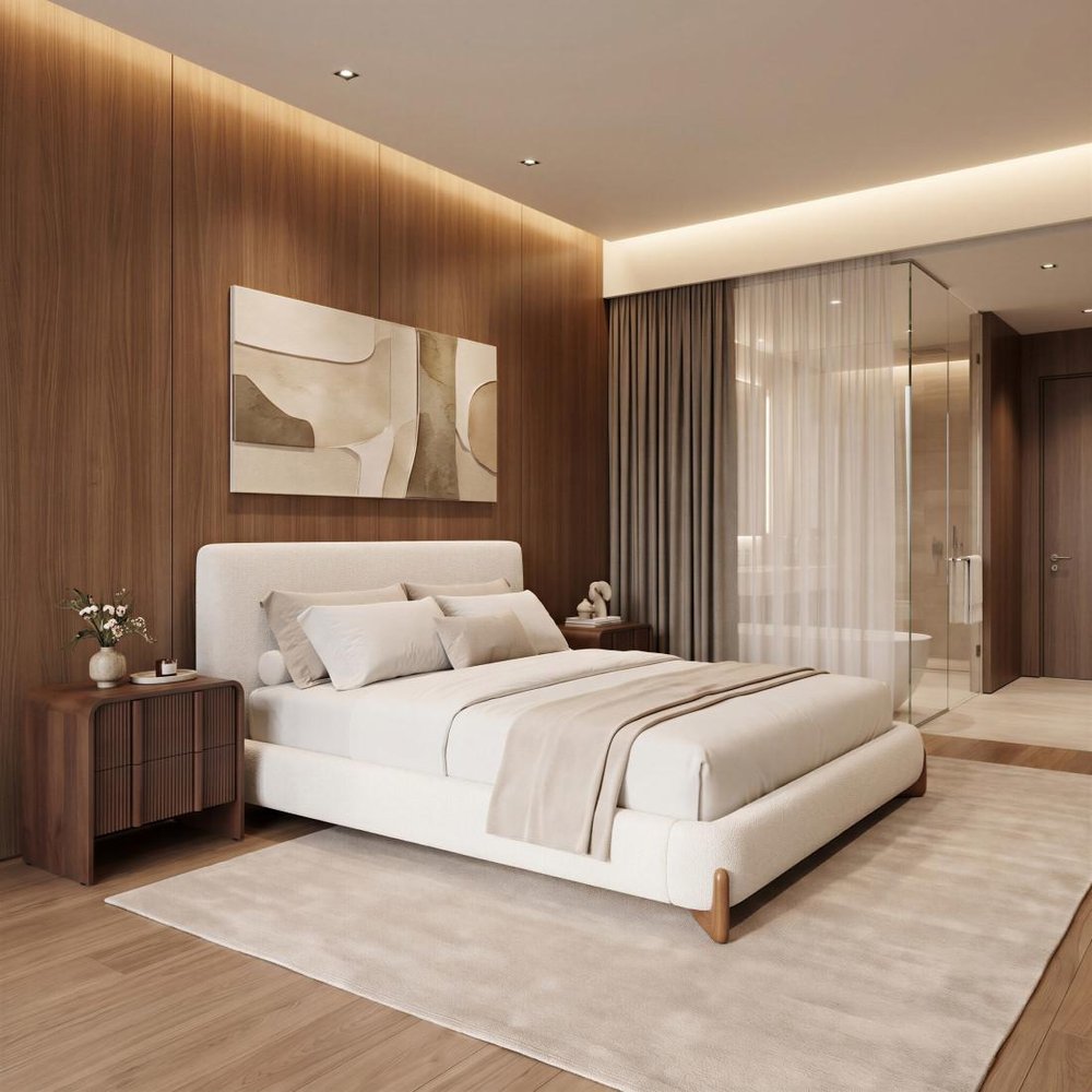 Ivory Solid Wood And Boucle King Bed Frame HomeRoots