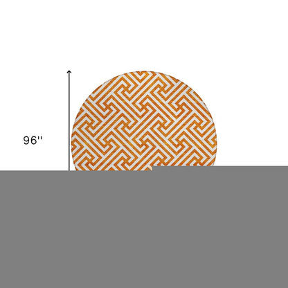 5' X 8' Orange And Ivory Geometric Washable Indoor Outdoor Area Rug HomeRoots