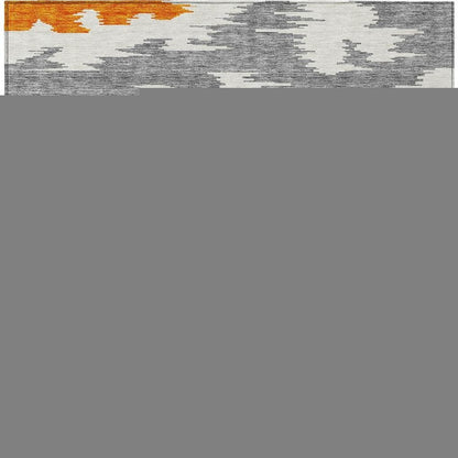 3' X 5' Orange Beige And Ivory Abstract Washable Indoor Outdoor Area Rug HomeRoots