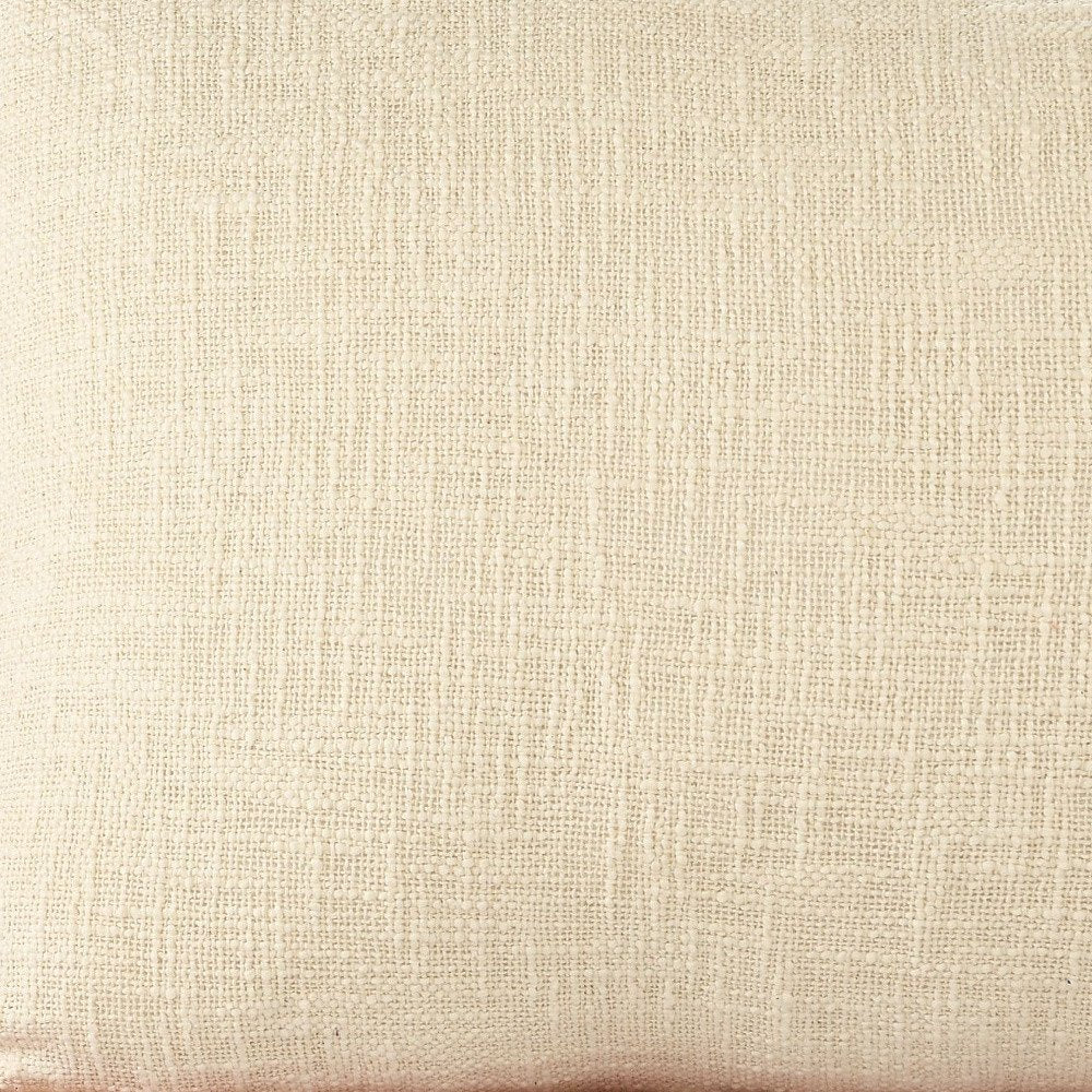 Set of Two Ivory And Red Lumbar Christmas Plaid Cotton Throw Pillow Covers with Fringe — view 2