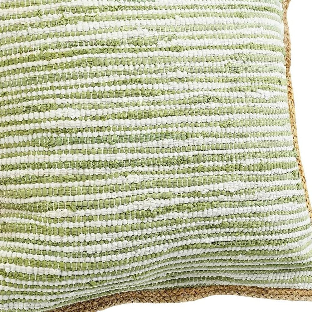 Set of Two 20" Green Beach Striped Cotton Blend Throw Pillows — view 4