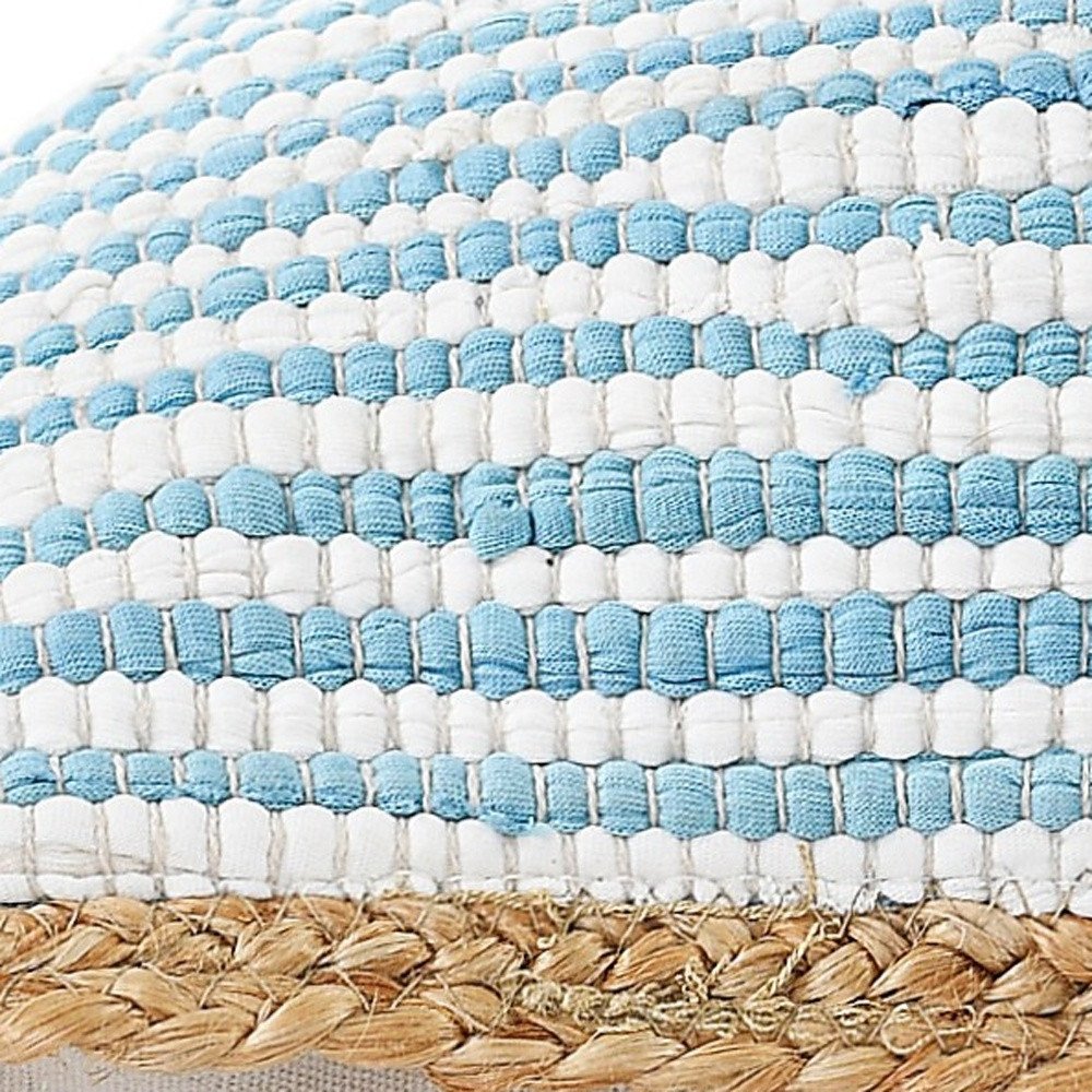 Set of Two 20" Blue Beach Striped Throw Pillows HomeRoots