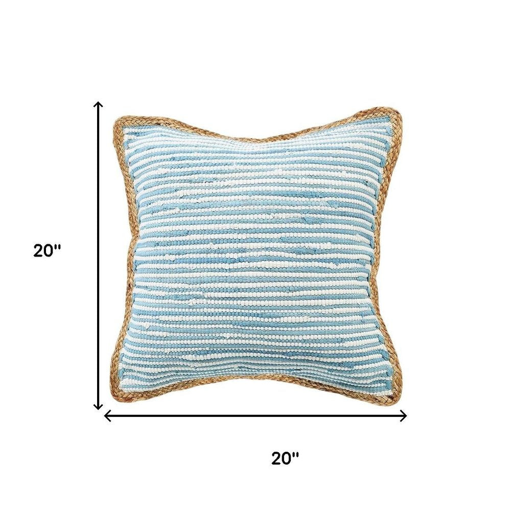 Set of Two 20" Blue Beach Striped Throw Pillows — view 8