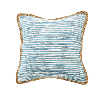 Set of Two 20" Blue Beach Striped Throw Pillows HomeRoots