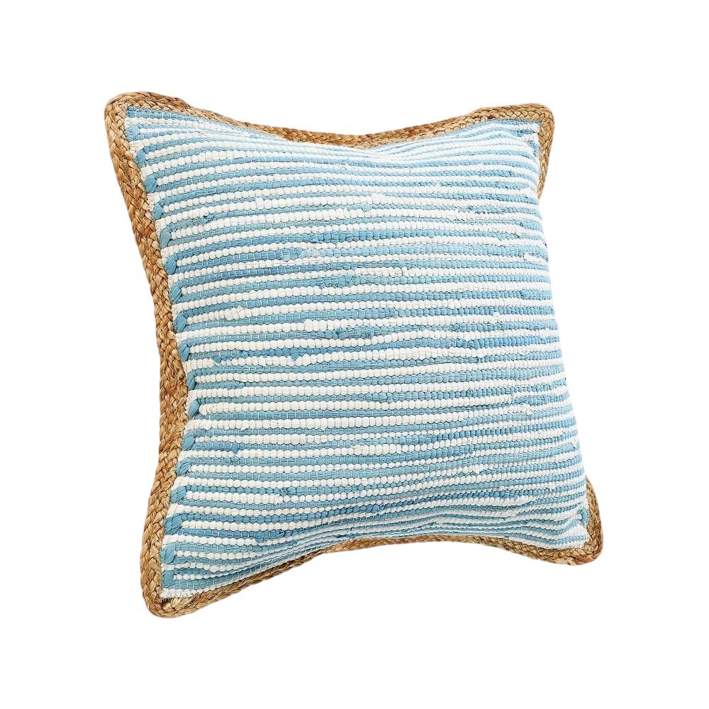 Set of Two 20" Blue Beach Striped Throw Pillows — view 5
