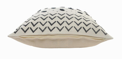 Set of Two 20" White Chevron Throw Pillows