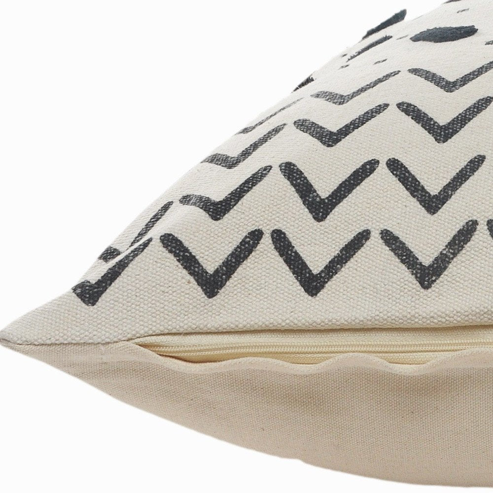 Set of Two 20" White Chevron Throw Pillows — view 3
