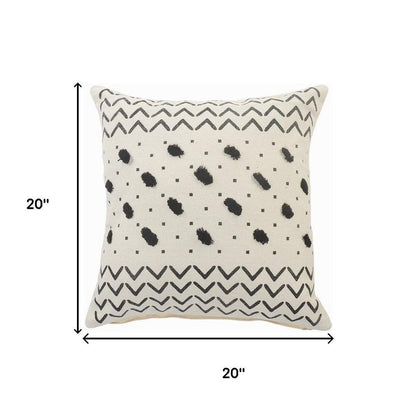 Set of Two 20" White Chevron Throw Pillows