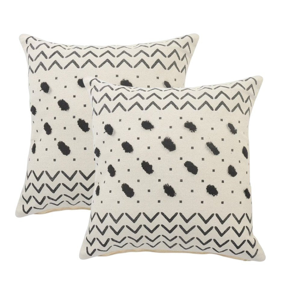 Set of Two 20" White Chevron Throw Pillows — view 5
