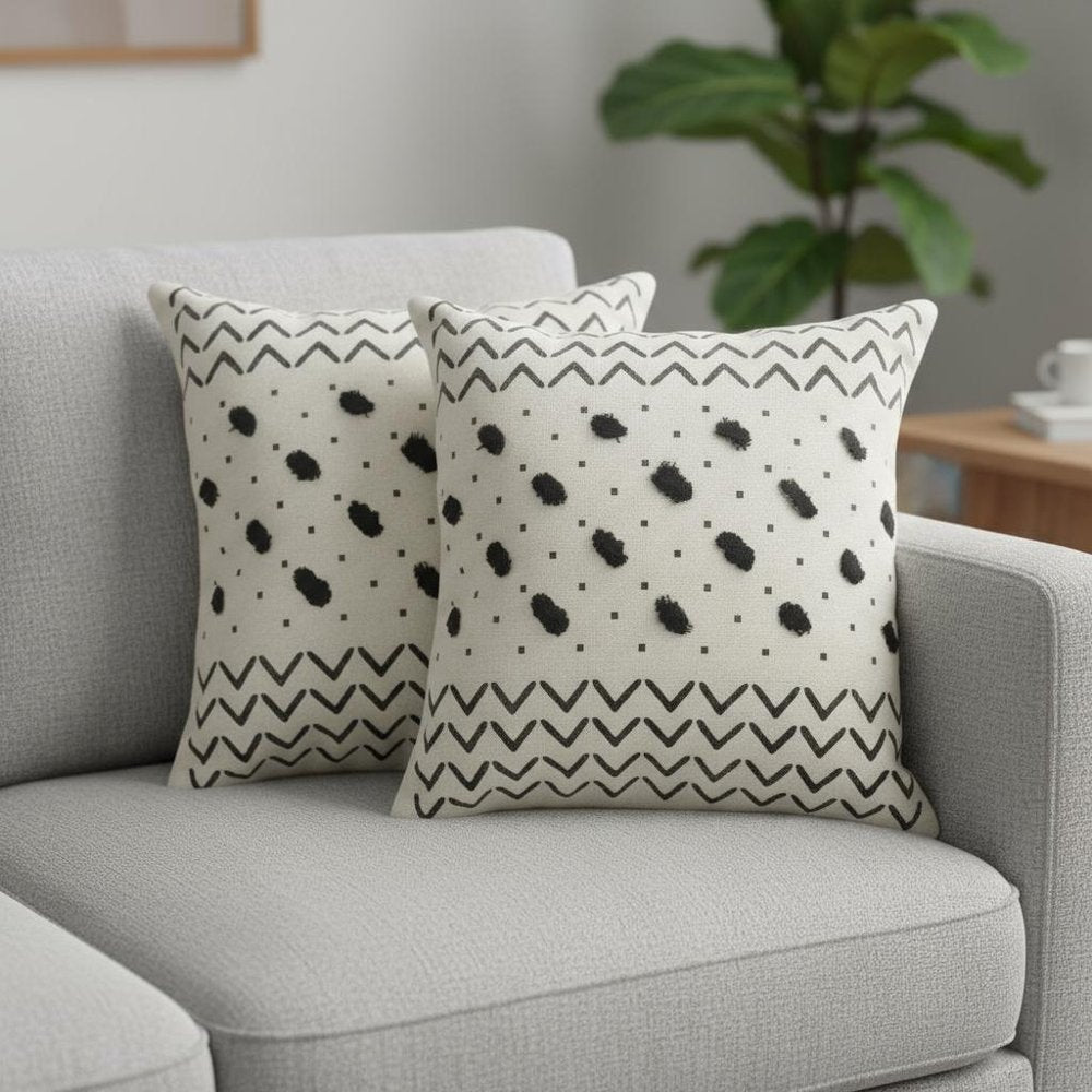 Set of Two 20" White Chevron Throw Pillows — view 7