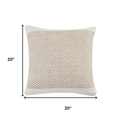 Set of Two 20" Natural Striped Throw Pillows