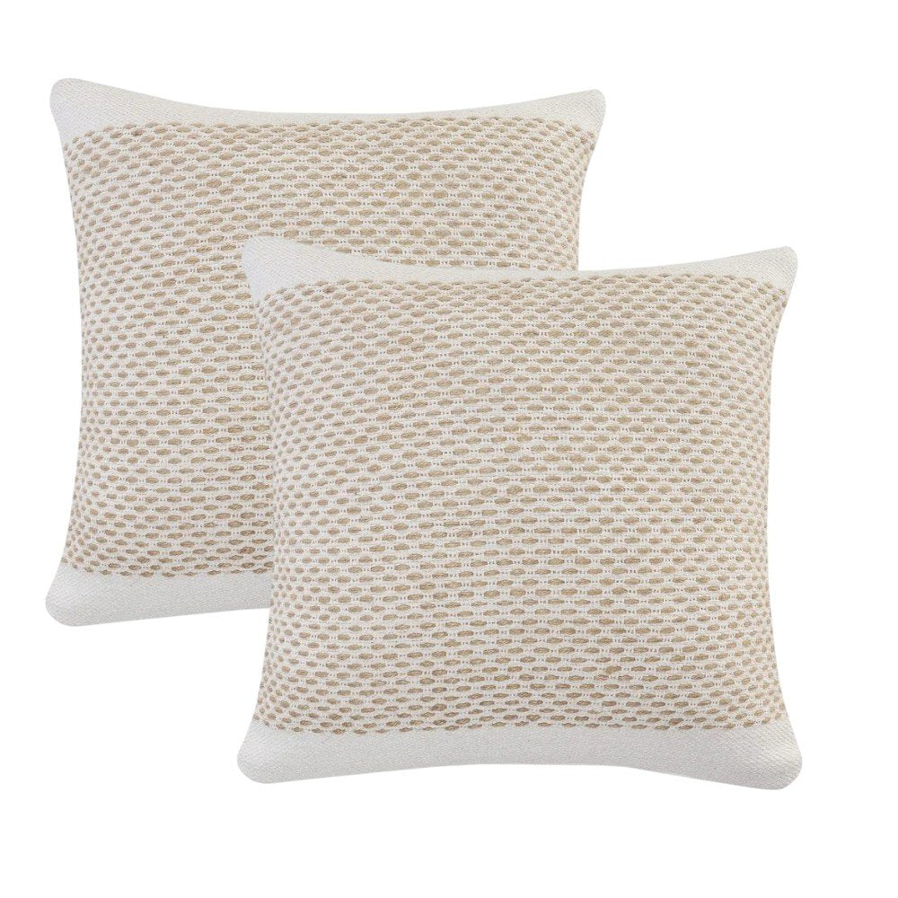 Set of Two 20" Natural Striped Throw Pillows — view 3