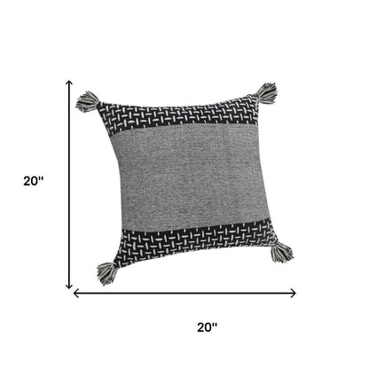 Set of Two 20" Gray Geometric Throw Pillows