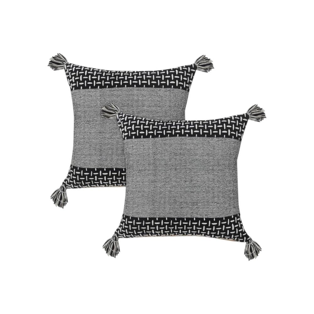 Set of Two 20" Gray Geometric Throw Pillows — view 2