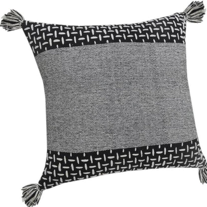 Set of Two 20" Gray Geometric Throw Pillows