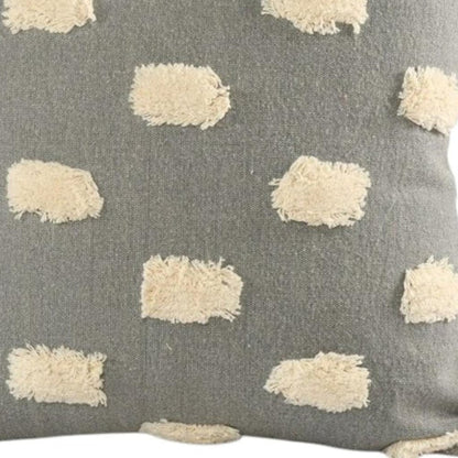 Set of Two 20" Light Gray Striped Throw Pillows