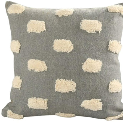Set of Two 20" Light Gray Striped Throw Pillows