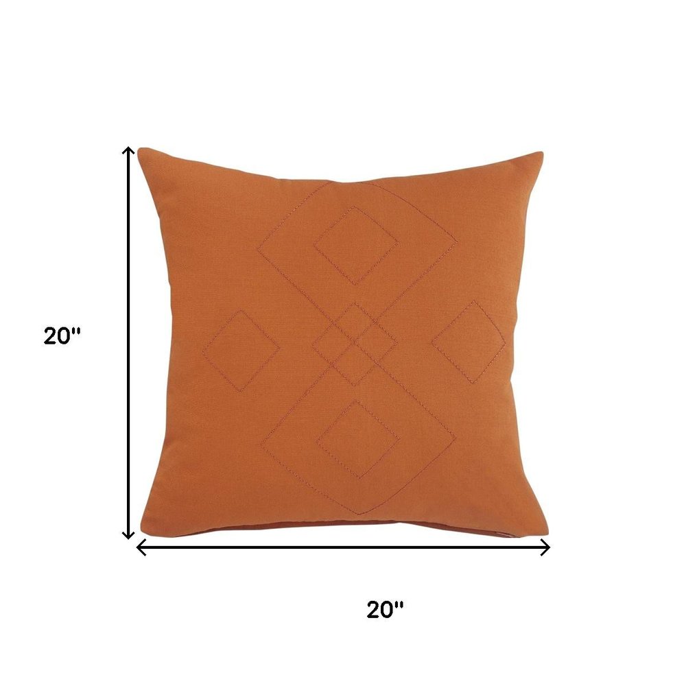 Set of Two 20" Golden Brown Geometric Throw Pillows — view 3