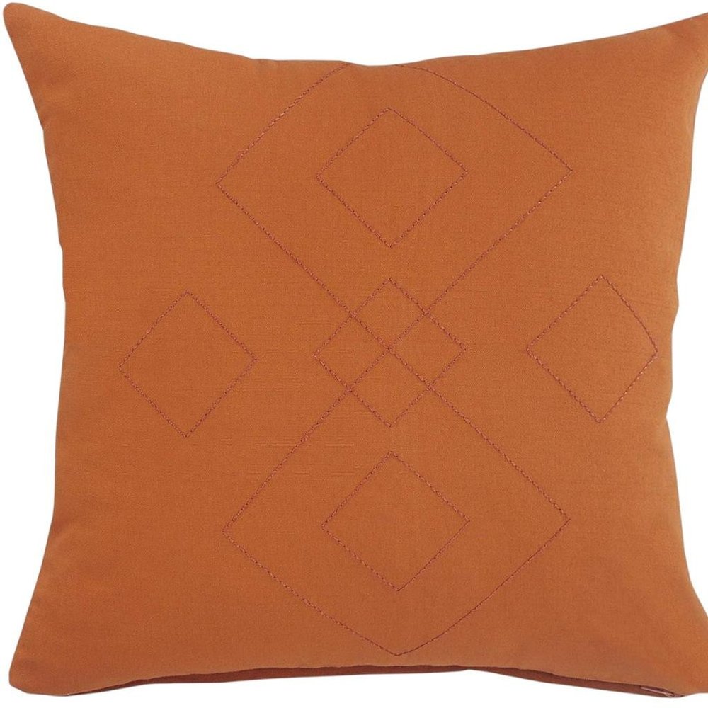 Set of Two 20" Golden Brown Geometric Throw Pillows — view 4