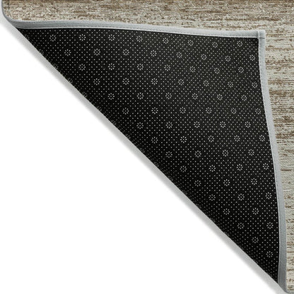 10' X 14' Brown And Beige Striped Washable Indoor Outdoor Area Rug HomeRoots