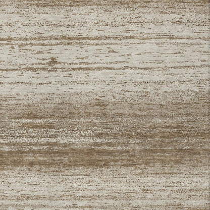 10' X 14' Brown And Beige Striped Washable Indoor Outdoor Area Rug HomeRoots